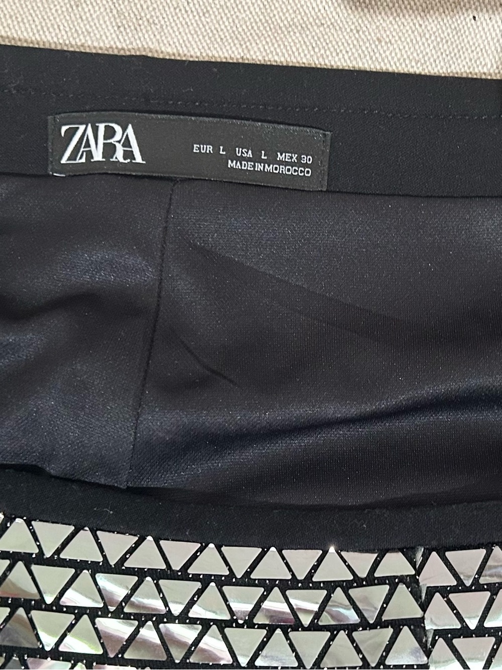 Zara Metallic Sequin Women's Shorts - Iridescent Silver - Picture 2 of 4